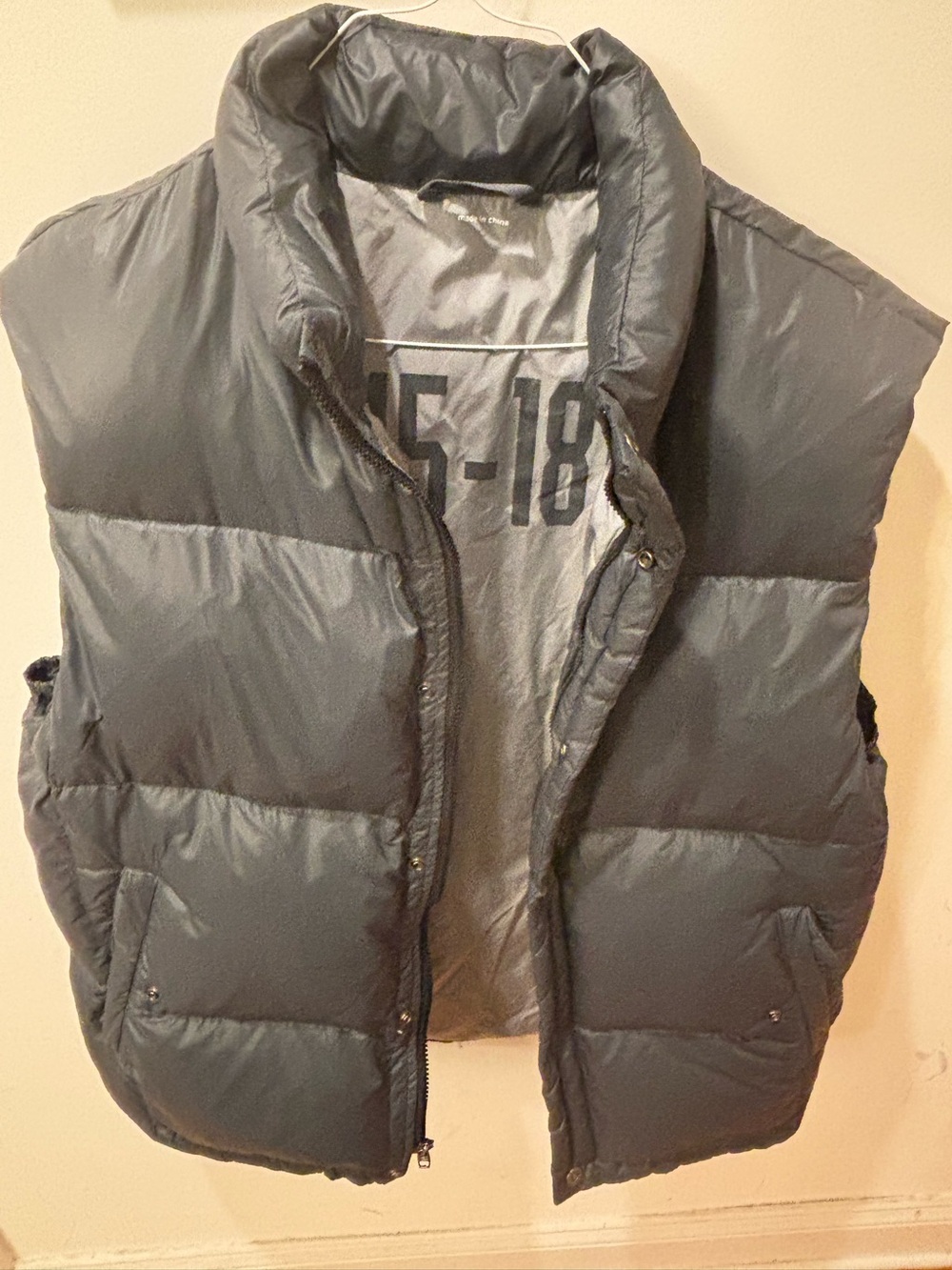 Gap NY45 18th Vintage Grey Down Filled Puffer Vest Men's Size XL Excellent condi